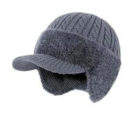 Jeeeun Coldshield Trapper Ear Protection Knitted Hat Complete Head and Ear Coverage for Cold Weather (Gray)