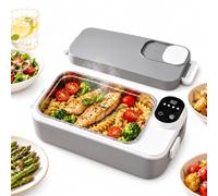 Jeeeun Cordless Heated Lunch Box, 900 ml Food Warmer with Timer (#A) | Four temperature settings, USB-C charging and a removable steel container for homemade meals at work or on the go