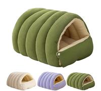 Jeeeun Cozy Monster Cat Bed, Warmth Cozy Comfort Plush Pet Cave with Removable & Washable Cushioned for Cat and Small Dog (Green,Large)