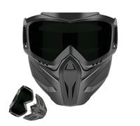Jeeeun Detachable Full Face Goggle Mask, Anti-Fog Grass Cutting Mask for Mowing Welding Riding (Black)