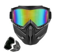 Jeeeun Detachable Full Face Goggle Mask, Anti-Fog Grass Cutting Mask for Mowing Welding Riding (Colored)