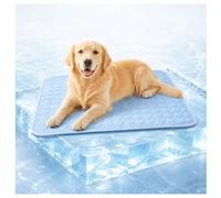 Jeeeun Dog Cooling Mat, Cooling Mat for Dogs with Cool-to-Touch Ice Silk, Washable Pet Mats for Crate, Sofa, Car and Indoor Outdoor (L - 27.6" x 21.7",Light Blue)