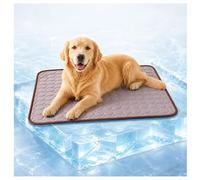 Jeeeun Dog Cooling Mat, Cooling Mat for Dogs with Cool-to-Touch Ice Silk, Washable Pet Mats for Crate, Sofa, Car and Indoor Outdoor (XS - 15.7" x 11.8",Brown)