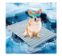 Jeeeun Dog Cooling Mat for Large Dogs & Cats, Thickened, Non-Slip, Foldable Pet Cooling Pad for Summer, Indoor & Outdoor Use (Blue,X-Large)