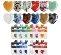 Jeeeun Gem Stone Valentines Day Cards - 24 Pack Rock Valentines Cards with Heart-Shape Gemstones for School Classroom Class Party Favor, Rock Crystal Gift for Sweetheart and Boys Girls