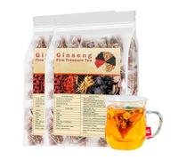 Jeeeun Ginseng Five Treasures Tea Kidney Tea - 2 Pack (250g/25 Bags) - Organic & Natural - Traditional Teabags for Daily Wellness