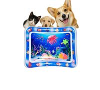 Jeeeun Glow Pad for Cats, Cat Toy Water Mat with Fish, Thickened Leakproof Anti-Scratch, Rapid Cooling for Cats Dogs for Indoor Outdoor Summer Fun (A)