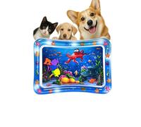 Jeeeun Glow Pad for Cats, Cat Toy Water Mat with Fish, Thickened Leakproof Anti-Scratch, Rapid Cooling for Cats Dogs for Indoor Outdoor Summer Fun (B)