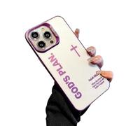 Jeeeun God's Plan Phone Case, Cross Pattern Religious Art Fashion Cover, IMD Laser Craft with Anti-Fall & Anti-Shock | Compatible for iPhone (16 Plus,Purple)