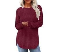 Jeeeun Long Sleeve Shirts for Women Early Fall Fashion, 2025 New Fall Outfits for Women with Loose and Figure-Flattering (Red,Grand)