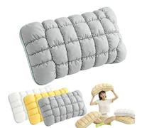 Jeeeun Marshmallow Pillow, Cooling Marshmallow Puff Pillow for Side and Back Sleepers, Breathable High Resilience Support, Fluffy Washable (Medium Pillow,Gray)