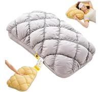 Jeeeun Mellow Puff Cooling Bed Pillow for Sleeping, Fluffy Support, Machine Washable, 19 x 29 in, Cloud-Like Bed Pillow with Ice-Silk Touch (Elegant Gray,High Loft (1100g))