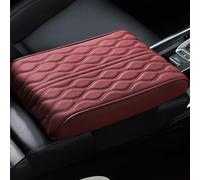 Jeeeun Memory Cotton Car Armrest Box Pad, Car Armrest Cushion, Leather Waterproof Vehicle Armrests Box Pad, Universal for SUV Truck RV and More (Burgundy,S)