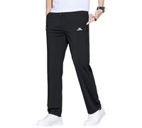Jeeeun Meshirons - Ice Silk Mesh Panel Casual Pants, Meshirons Mens Pants for Men Over 55 (Black,S)
