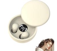 Jeeeun Mini Invisible Headphones Bluetooth 5.4 - Wireless Noise Cancelling Invisible Headphones, Sleeping Earbuds with LED Screen for Exercise, Working, Hiking (Beige)