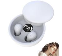 Jeeeun Mini Invisible Headphones Bluetooth 5.4 - Wireless Noise Cancelling Invisible Headphones, Sleeping Earbuds with LED Screen for Exercise, Working, Hiking (White)