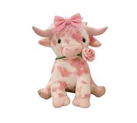 Jeeeun Pink Highland Cow Stuffed Animal, Adorable Highland Cow Plush for Valentines Day Gifts (Pink B)