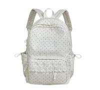 Jeeeun Polka Dot Backpack, Cute Lace Backpack Lace Large Laptop Daypack Kawaii Supplie (A*Pink)