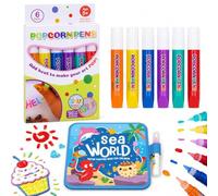 Jeeeun Popcorn Pens 6/12 Pcs - DIY Bubble Popcorn Drawing Pens for 3D Art (6PCS)