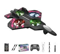 Jeeeun Rc Jet, Foam Remote Control Fighter Jet Airplane with 360° Flips & LED Lights, Christmas RC Helicopter Gifts for Beginners and Adults (Red)