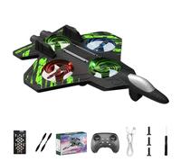 Jeeeun Rc Jet, Foam Remote Control Fighter Jet Airplane with 360° Flips & LED Lights, Christmas RC Helicopter Gifts for Beginners and Adults (Green)