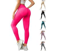 Jeeeun Resistance Band Leggings, 3D Anti Cellulite Leggings, High Waisted Butt Lifting Tummy Training Control for Yoga, Gym (Rose Red,M)