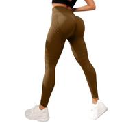Jeeeun Resistance Band Leggings - Anti Cellulite Leggings, High Waisted Scrunch Butt Lifting Training Control for Yoga, Gym (Coffee,TG)