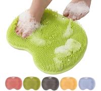 Jeeeun Silicone Foot Scrubber Mat for Shower, 2025 New Smooths Shower Foot Scrubber Mat,Foot Back Rub Cleaning Pad with Non-Slip Suction Cups for Exfoliating, Massage (Green)