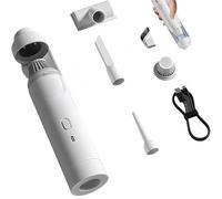 Jeeeun Slim V8 Mate Cordless Car Vacuum High Power 13000pa/30aw, Portable Car Wireless Vacuum Cleaner, Dual Gears, Long Battery Life, Type-C for Pet, Office, Vehicle (White)