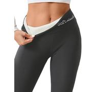 Jeeeun Soft Fleece Leggings for Women Winter, No Front Seam High Waist Thermal Leggings for Yoga Running Workout Daily Wear (Dark Gray,S)