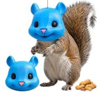 Jeeeun Squirrel Head Feeder, Funny Animal Face Hanging Wildlife Feeder, Unique Squirrel-Shaped Feeder for Backyard Gardens, Patios and Outdoor Wildlife Watching (Blue)