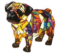 Jeeeun Stained Resin Dog Lamp - 3D Retro Rainbow Pup Lamp with Stained Resin Glow, Cute Puppy Led Ambient Light with USB Powered Energy-Efficient for Dog Lovers (1Pcs-A)