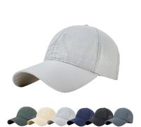 Jeeeun Sunscreen Breathable Baseball Cap, Quick Dry Mesh Running Hat with Cooling Airflow Vents for Travel & Daily Wear (Light Gray,L)