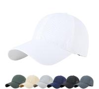Jeeeun Sunscreen Breathable Baseball Cap, Quick Dry Mesh Running Hat with Cooling Airflow Vents for Travel & Daily Wear (White,M)