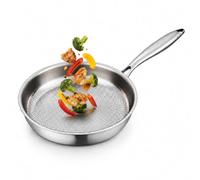 Jeeeun Titanium Pans for Cooking, Titanium Pro Pan with Hammered Surface, Scratch-Resistant Frying Pan for Gas, Electric and Induction Cooktops (11 in)
