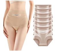 Jeeeun Unique Underwear Tummy Control, High-Waist Seamless Shaping Panties for Women, Smooths Waist Under Dresses Or Pants (6pcs Skin Tone,L)