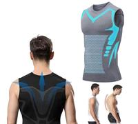 Jeeeun Vitaboost Compression Shirt for Men - Menionic Tourmaline Posture Corrector Vest for Build a Perfect Body (Gray,XL)
