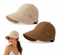 Jeeeun Wide Brim Sun Visors for Women, UPF 50+ Quick Dry Foldable Sun Hat with Adjustable Fit for Beach, Travel and Golf