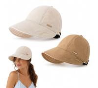 Jeeeun Wide Brim Sun Visors for Women, UPF 50+ Quick Dry Foldable Sun Hat with Adjustable Fit for Beach, Travel and Golf