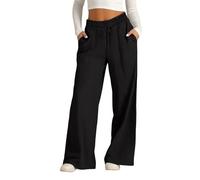 Jeeeun Wide Leg Linen Pants for Women, Casual Summer High Waisted Elastic Drawstring Baggy Lounge Trousers