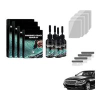 Jeeeun Windshield Crack Repair Kits, Upgrade Windshield Crack Repair Kit, Star-Shaped & All Cracks, Long-Lasting Universal Cracks Gone Glass Quick Repair Kit for Car Chips and Cracks (4pcs)