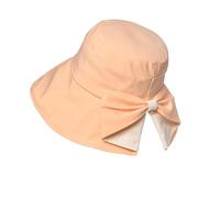 Jeeeun Women's Bowknot Wide Brim Sun Protective Hat - 360° Protection Foldable Breathable Beach Travel Sun Protective Hat (Orange)