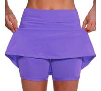 Jeeeun Womens Plus Size Tennis Skirt with Shorts Dressy Casual Athletic Golf Tennis Short Skirts Tummy Control with Pocket (Purple,Grand)
