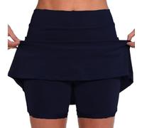 Jeeeun Womens Plus Size Tennis Skirt with Shorts Dressy Casual Athletic Golf Tennis Short Skirts Tummy Control with Pocket (Navy Blue,Grand)