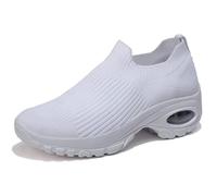 Jeeeun Women's Sneakers, Orthopedic Arch Support Slip on Air Cushion Breathable Mesh Lightweight for Daily life (White,32 1/3)