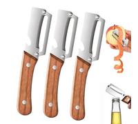 Jeeeun Zero Snag Wooden Peeler - Multifunctional Kitchen Peeler for Potatoes Fruits Carrots, Ergonomic Non Slip Handle, Easy Peel Kitchen Tool (3PC)