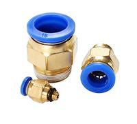 JEEIJ 1/2" 1/8" 1/4" 3/8" BSP Connecteur fileté mâle, Raccord enfichable Droit Pneumatique Push to Connect Air 6mm 8mm 10mm 12mm 14mm 16mm OD Tuyau Tube, 1pcs (Color : PC6-02)