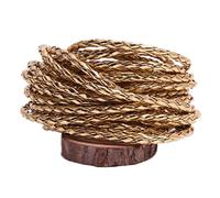 JEEIJ 3/4/5/6/8/10/12mm Cordon en Cuir Rond Collier à Faire soi-même Bracelet Faisant la Recherche d'or/Argent tressé PU Corde Bijoux Accessoires, 1 pièces (Color : Gold, Size : 4mm 5m)