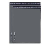 JeeJaan® Lot de 50 enveloppes grises mixtes en 2 tailles 25 de 25 de 25 x 35,6 cm et 30,5 x 40,6 cm - Sacs postaux en polyéthylène auto-adhésifs - Expédiez vos objets de valeur avec notre sac