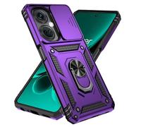 Jeelar ESONG Coque Para OnePlus Nord CE3 5G/CE3 Lite 5G/Nord N30 5G,Oppo A98 5G/F23,TPU+PC Rigide Armure Housse avec Lentille Coulissante Couverture/Rotation à 360 Anneau de Support,Violet